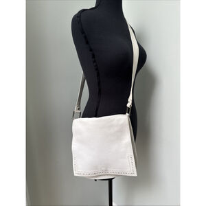 Vintage Bottega Veneta White Leather Handbag Messenger Bag